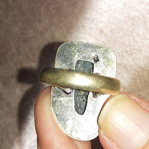 Rare Rough Blue Kyanite Ring Size 6 Witch Healing Ring 925 Silver - Picture 4 of 5